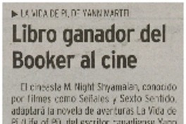 Libro ganador del Booker al cine. Libro ganador del Booker al cine.