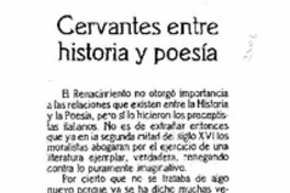 Cervantes entre historia y poesía Cervantes entre historia y poesía