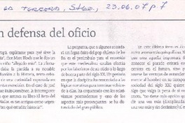 En defensa del oficio En defensa del oficio