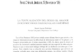 La textualización del deseo, el amante desconocido en tres novelas femeninas La textualización del deseo, el amante desconocido en tres novelas femeninas