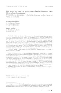 Los muertos que no mueren en Pedro Páramo y Cien años de soledad Los muertos que no mueren en Pedro Páramo y Cien años de soledad
