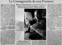 La consagración de una promesa. La consagración de una promesa.