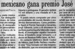 Escritor mexicano gana premio José Donoso Escritor mexicano gana premio José Donoso