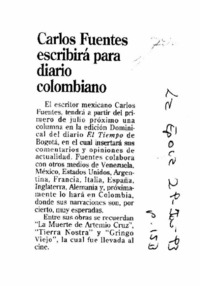 Carlos Fuentes escribirá para diario colombiano. Carlos Fuentes escribirá para diario colombiano.