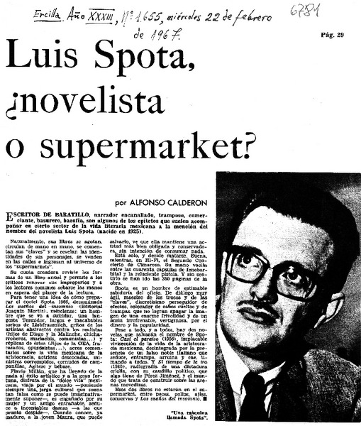 Luis Spota, ¿novelista o supermarket? Luis Spota, ¿novelista o supermarket?
