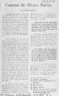 Cuentos de Alvaro Barros. Cuentos de Alvaro Barros.