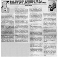 Los grandes hombres de la región que legaron su patrimonio Los grandes hombres de la región que legaron su patrimonio