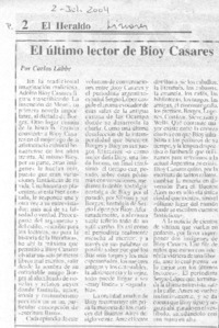 El Ultimo lector de Bioy Casares El Ultimo lector de Bioy Casares