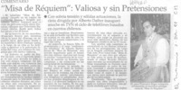 Misa de Réquiem": valiosa y sin pretensiones. Misa de Réquiem": valiosa y sin pretensiones.