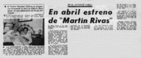 En abril estreno de "Martín Rivas". En abril estreno de "Martín Rivas".