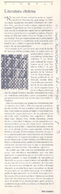 Literatura chilena Literatura chilena