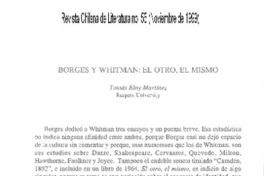 Borges y Whitman, el otro, el mismo Borges y Whitman, el otro, el mismo