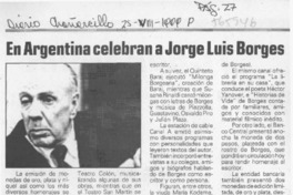 En Argentina celebran a Jorge Luis Borges En Argentina celebran a Jorge Luis Borges