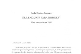 El lenguaje para Borges El lenguaje para Borges