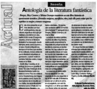 Antología de la literatura fantástica Antología de la literatura fantástica