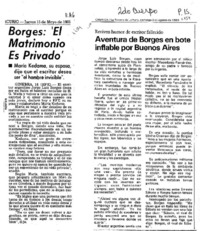 Aventura de Borges en bote inflable por Buenos Aires. Aventura de Borges en bote inflable por Buenos Aires.