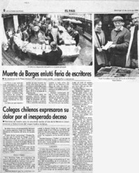 Muerte de Borges enlutó feria de escritores. Muerte de Borges enlutó feria de escritores.
