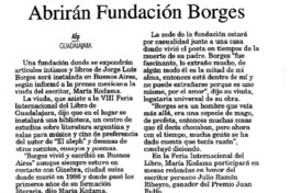 Abrirán Fundación Borges. Abrirán Fundación Borges.