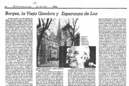 Borges, la vieja Ginebra y esperanza de luz Borges, la vieja Ginebra y esperanza de luz
