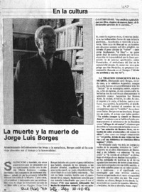 La Muerte y la muerte de Jorge Luis Borges La Muerte y la muerte de Jorge Luis Borges
