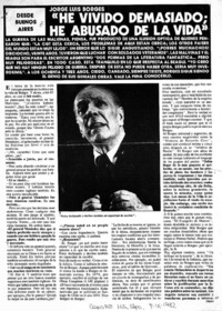 "He vivido demasiado; he abusado de la vida" "He vivido demasiado; he abusado de la vida"