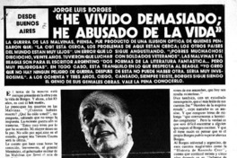 "He vivido demasiado; he abusado de la vida" "He vivido demasiado; he abusado de la vida"
