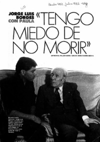 "Tengo miedo de no morir" "Tengo miedo de no morir"