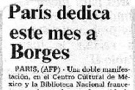 París dedica este mes a Borges París dedica este mes a Borges