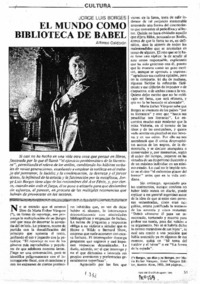 El Mundo como biblioteca de Babel El Mundo como biblioteca de Babel