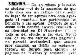 Sinonimia. Sinonimia.