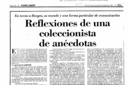 Reflexiones de una coleccionista de anécdotas Reflexiones de una coleccionista de anécdotas