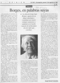 Borges, en palabras suyas Borges, en palabras suyas