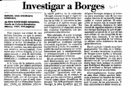 Investigar a Borges Investigar a Borges