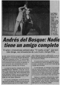 Andrés del Bosque, nadie tiene un amigo completo Andrés del Bosque, nadie tiene un amigo completo