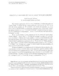 Violencia y erotismo en "Aguas abajo" de Marta Brunet Violencia y erotismo en "Aguas abajo" de Marta Brunet