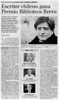 Escritor chileno gana Premio Biblioteca Breve Escritor chileno gana Premio Biblioteca Breve