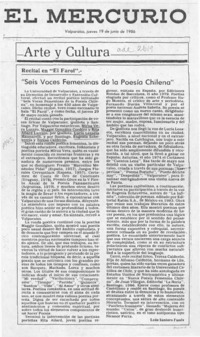 "Seis voces femeninas de la poesía chilena" "Seis voces femeninas de la poesía chilena"
