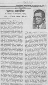 Campos Menéndez, el ahora de su literatura Campos Menéndez, el ahora de su literatura