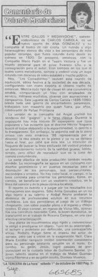 Comentarios de Yolanda Montecinos. Comentarios de Yolanda Montecinos.