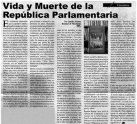 Vida y muerte de la República Parlamentaria Vida y muerte de la República Parlamentaria