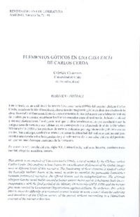 Elementos góticos de Una casa vacía de Carlos Cerda Elementos góticos de Una casa vacía de Carlos Cerda