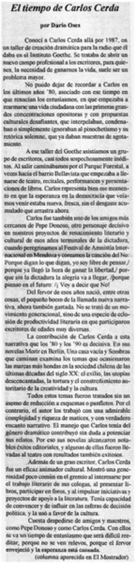 El tiempo de Carlos Cerda El tiempo de Carlos Cerda