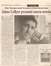 Jaime Collyer presentó nueva novela Jaime Collyer presentó nueva novela