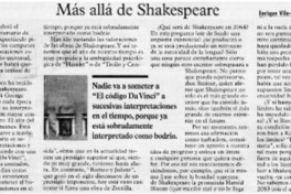 Mas allá de Shakespeare Mas allá de Shakespeare