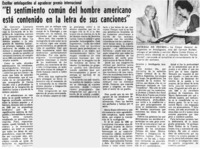 "El Sentimiento común del hombre americano está contenido en la letra de sus canciones" "El Sentimiento común del hombre americano está contenido en la letra de sus canciones"