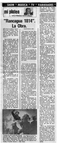Rancagua 1814" la obra Rancagua 1814" la obra