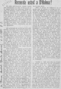 Recuerda usted a D'Halmar?. Recuerda usted a D'Halmar?.
