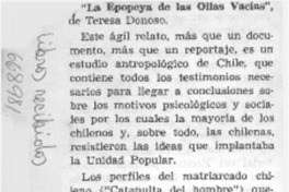 "La Epopeya de las ollas vacías". "La Epopeya de las ollas vacías".