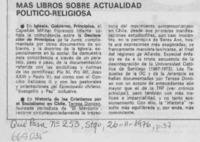 Más libros sobre actualidad político-religiosa. Más libros sobre actualidad político-religiosa.