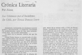 Los cristianos por el socialismo en Chile, por Teresa Donoso Loero Los cristianos por el socialismo en Chile, por Teresa Donoso Loero